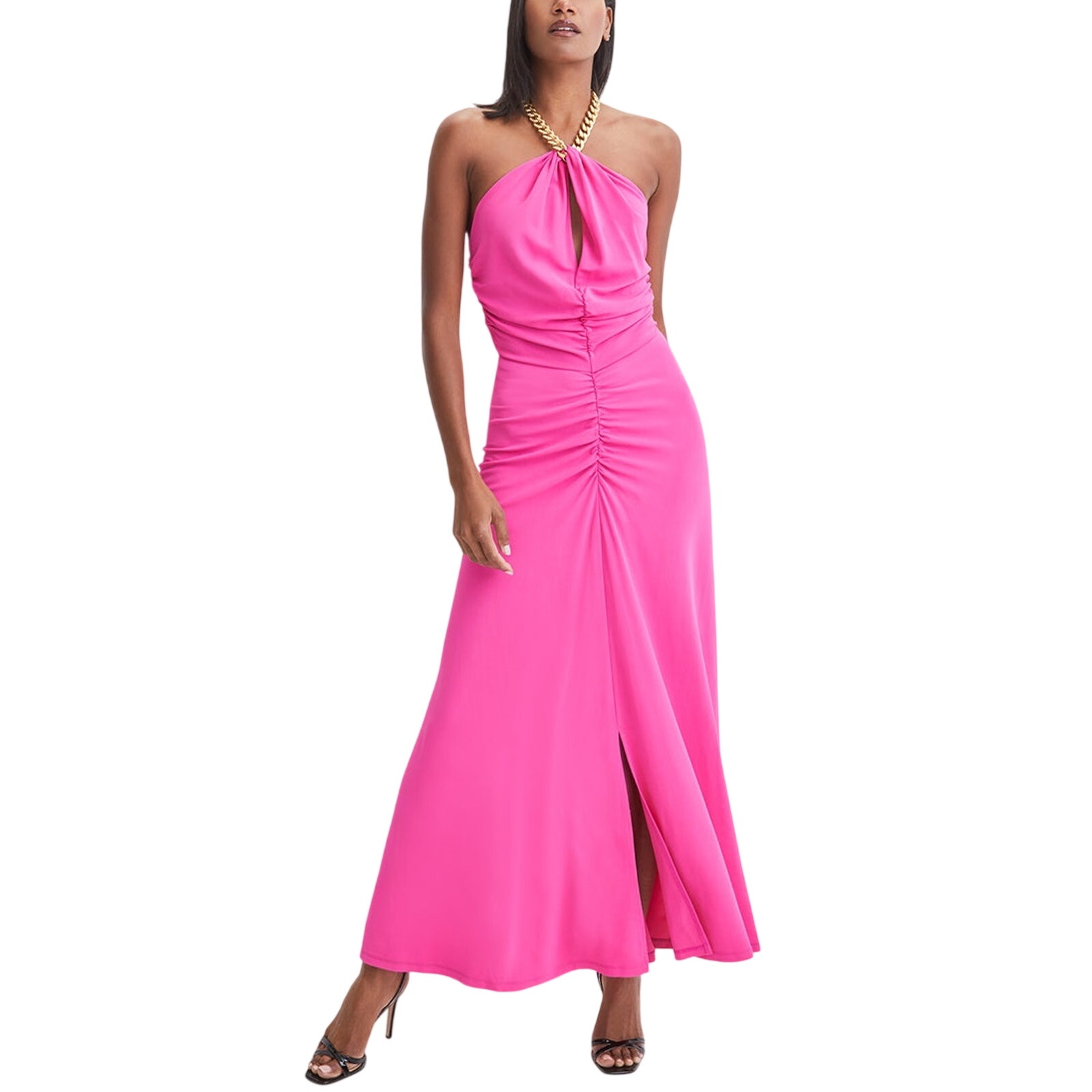 Veronica Beard Ruched Fuchsia Reze Dress Size S